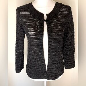 Banana Republic Black Gold Open Front Cardigan Size Small Wool Blend